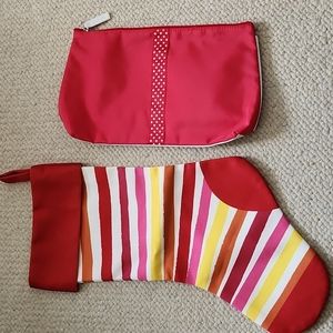 Clarins Stocking Sock & Makeup Bag Accessories Bag Bundle